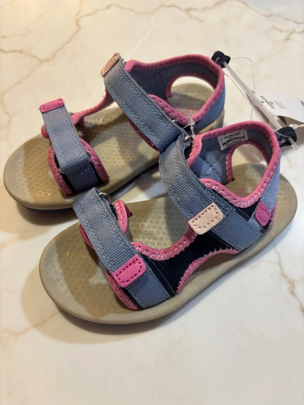 OshKosh B'gosh Horchata-G Sport Sandals Gray Pink Toddler Girl 10